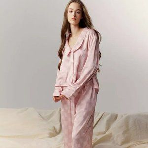 Statement Collar Cropped Pajama Set by Nap Loungewear size XS. B009